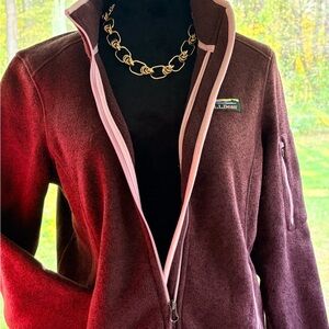 L.L. Bean Women's Dark Plum Fleece Full-Zip Jacket